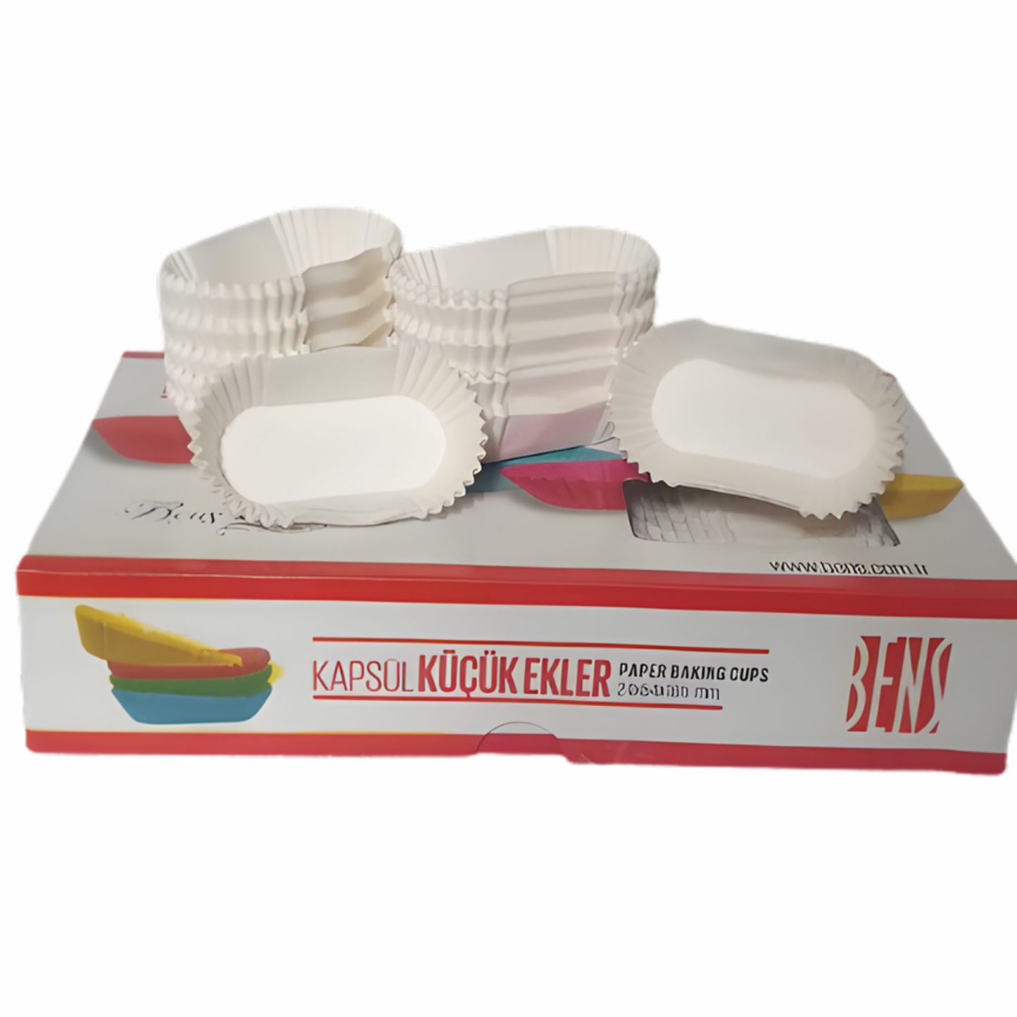 Eclair Liners – White Small Size (24x54x18 mm) – 1000 Pieces | Paper Baking Cups