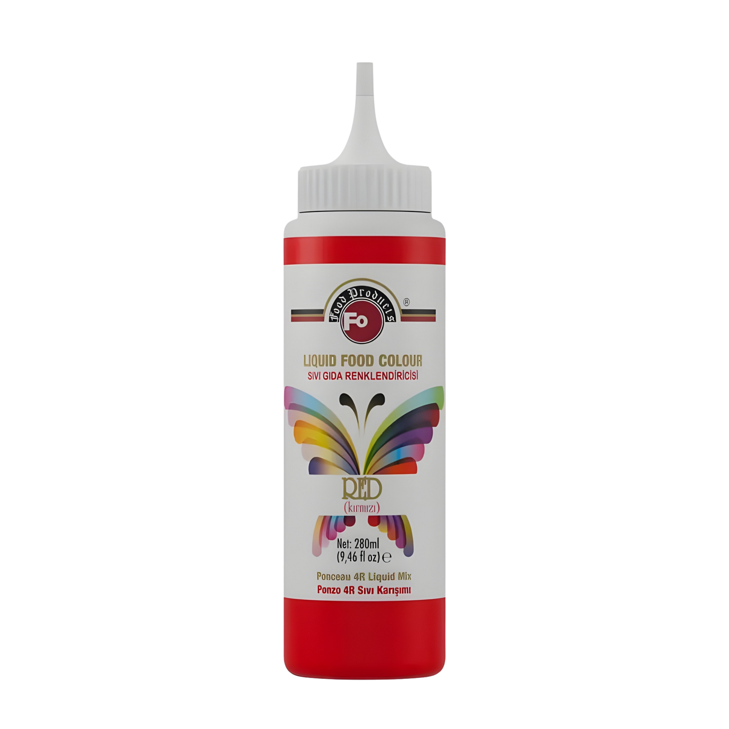 FO Red Liquid Food Coloring – Professional Liquid Food Color – 280 ml (9.46 fl oz)