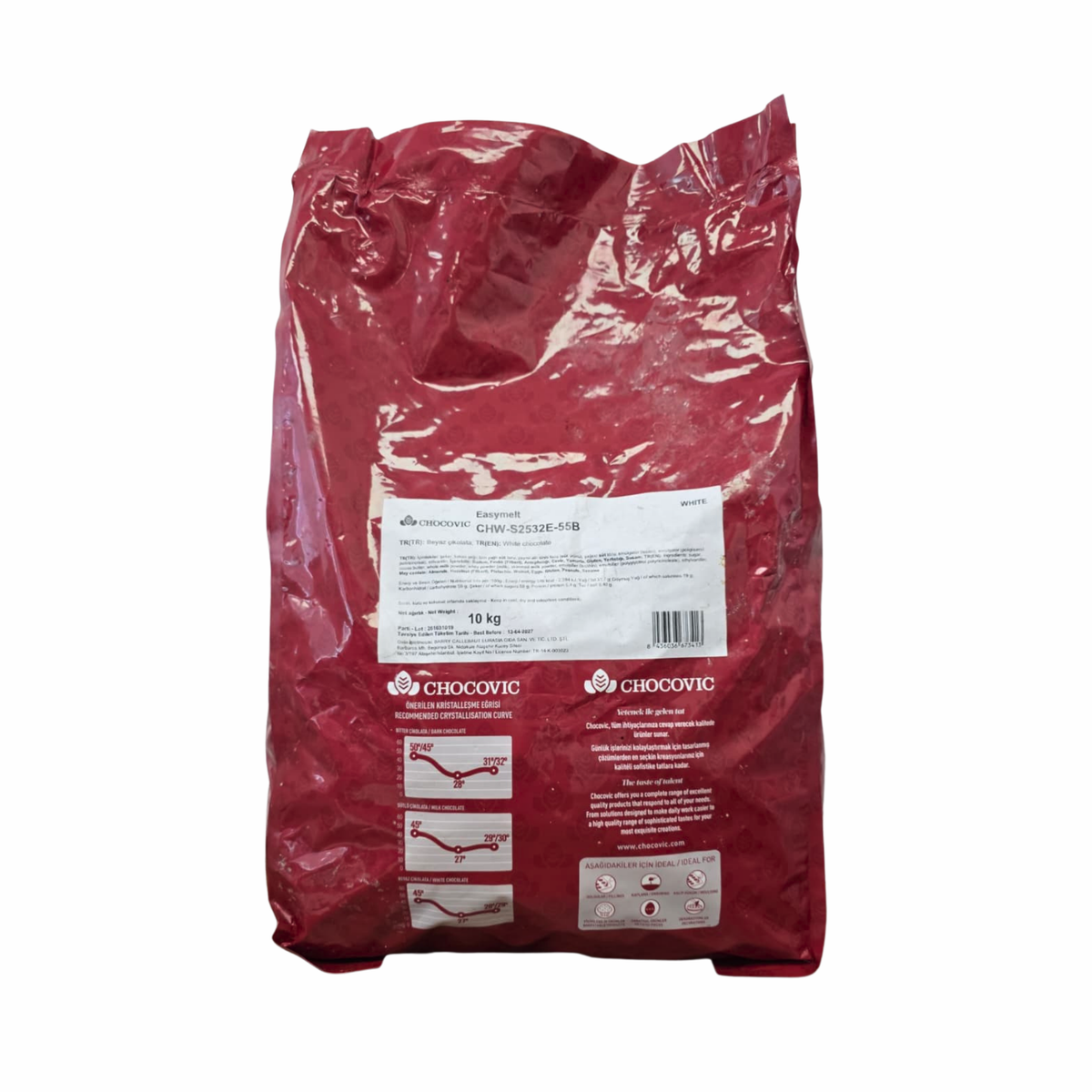 Chocovic Beyaz 34 White Chocolate Coins – 22 lb