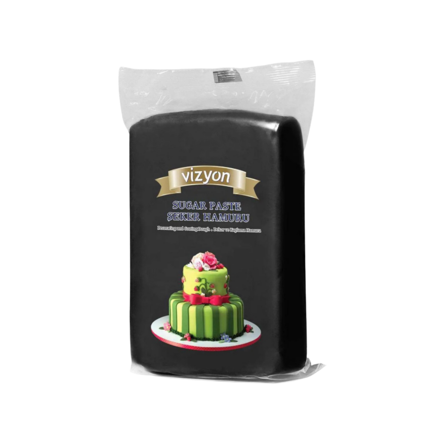 Vizyon Black Fondant 2.2 lbs – Professional Cake Covering & Decorating Fondant