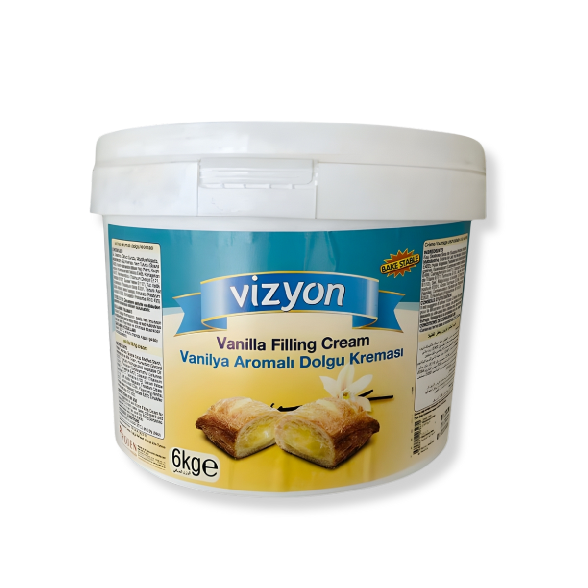 Vizyon Bake-Stable Vanilla Pastry Filling 13.23 lbs - Ready-to-Use