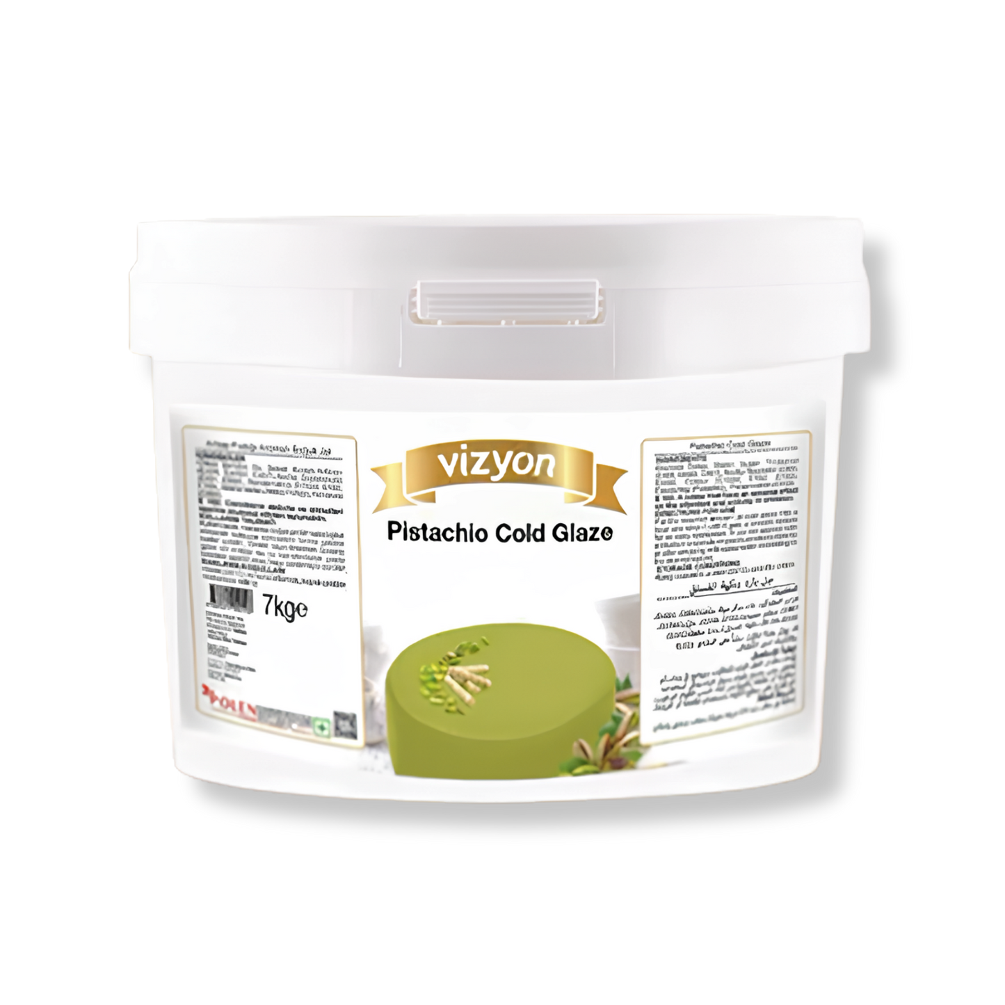 Vizyon Pistachio Cold Glaze 15.4 lb | Vegan & Gluten-Free Bulk Pastry Glaze
