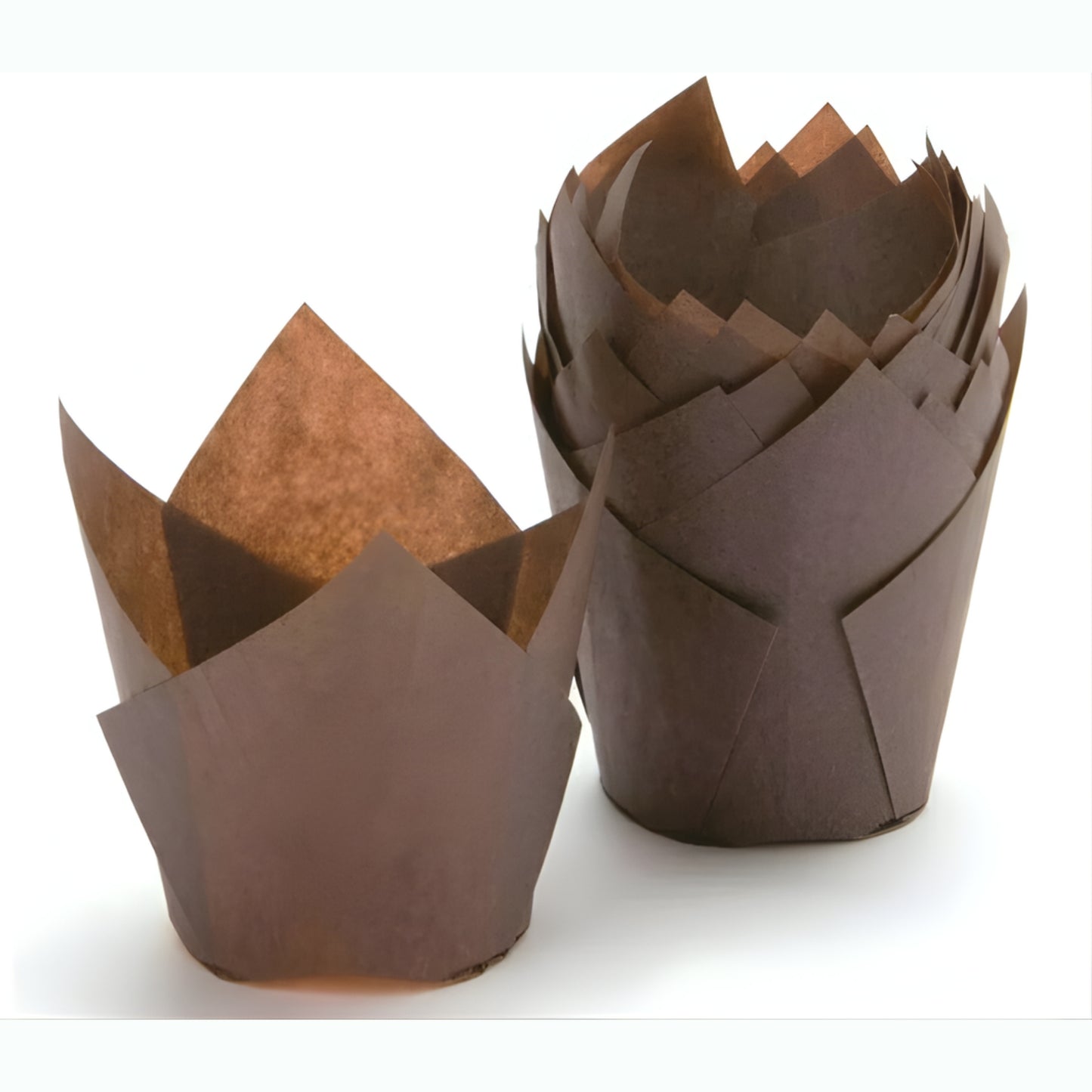 Bens Large Brown Tulip Cup Paper Baking Molds – 200 Count – 3.54¨ (90mm)