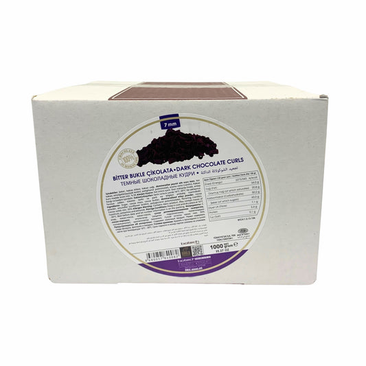 Premium Dark Chocolate Curls (7mm) for cakes, pastries & desserts — Minimum 55% Cocoa Solids —  2.2 lb.