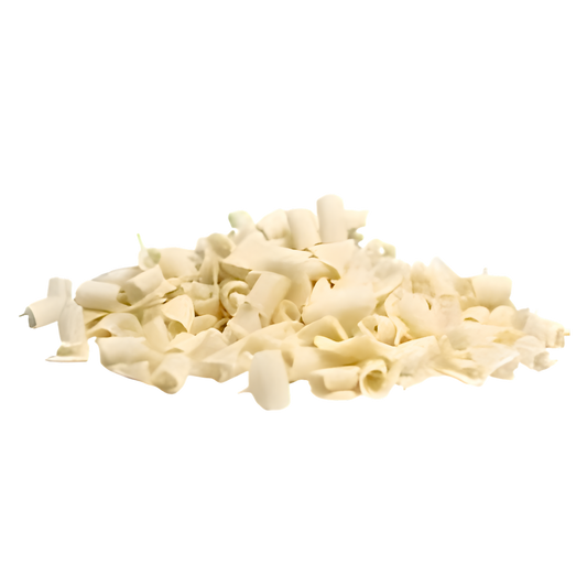 Premium White Chocolate Curls (7mm) for cakes, pastries & desserts — Minimum 37% Cocoa Solids —  2.2 lb.