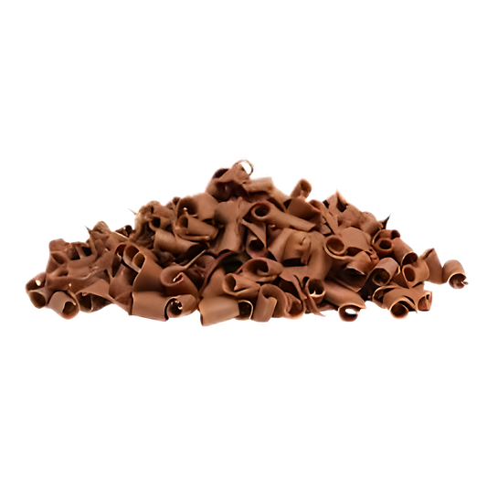 Premium Milk Chocolate Curls (7mm) for cakes, pastries & desserts — Minimum 36% Cocoa Solids —  2.2 lb.