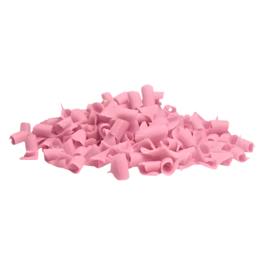 Premium Raspberry Chocolate Curls (7mm) for cakes, pastries & desserts — Minimum 37% Cocoa Solids — 2.2 lb.