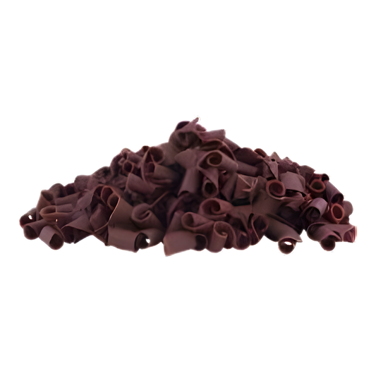 Premium Dark Chocolate Curls (7mm) for cakes, pastries & desserts — Minimum 55% Cocoa Solids —  2.2 lb.