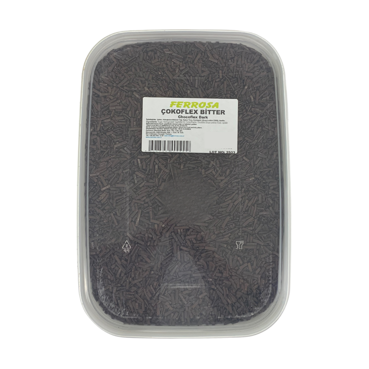 Ferrosa Chocoflex Bitter – Dark Chocolate Flavored Sprinkles 5.5 lb | Baking Decoration