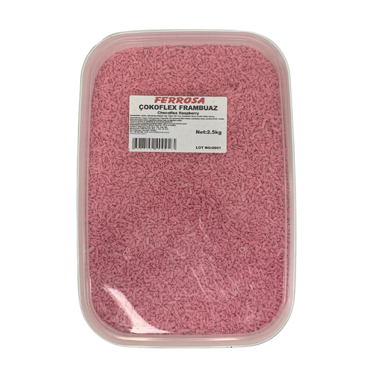 Ferrosa Chocoflex Raspberry – Raspberry Chocolate Flavored Sprinkles 5.5 lb | Baking Decoration