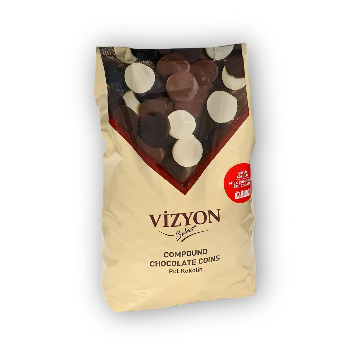 Vizyon Select Professional Compound Milk Chocolate Coins - 5.5 lbs - No Tempering Required