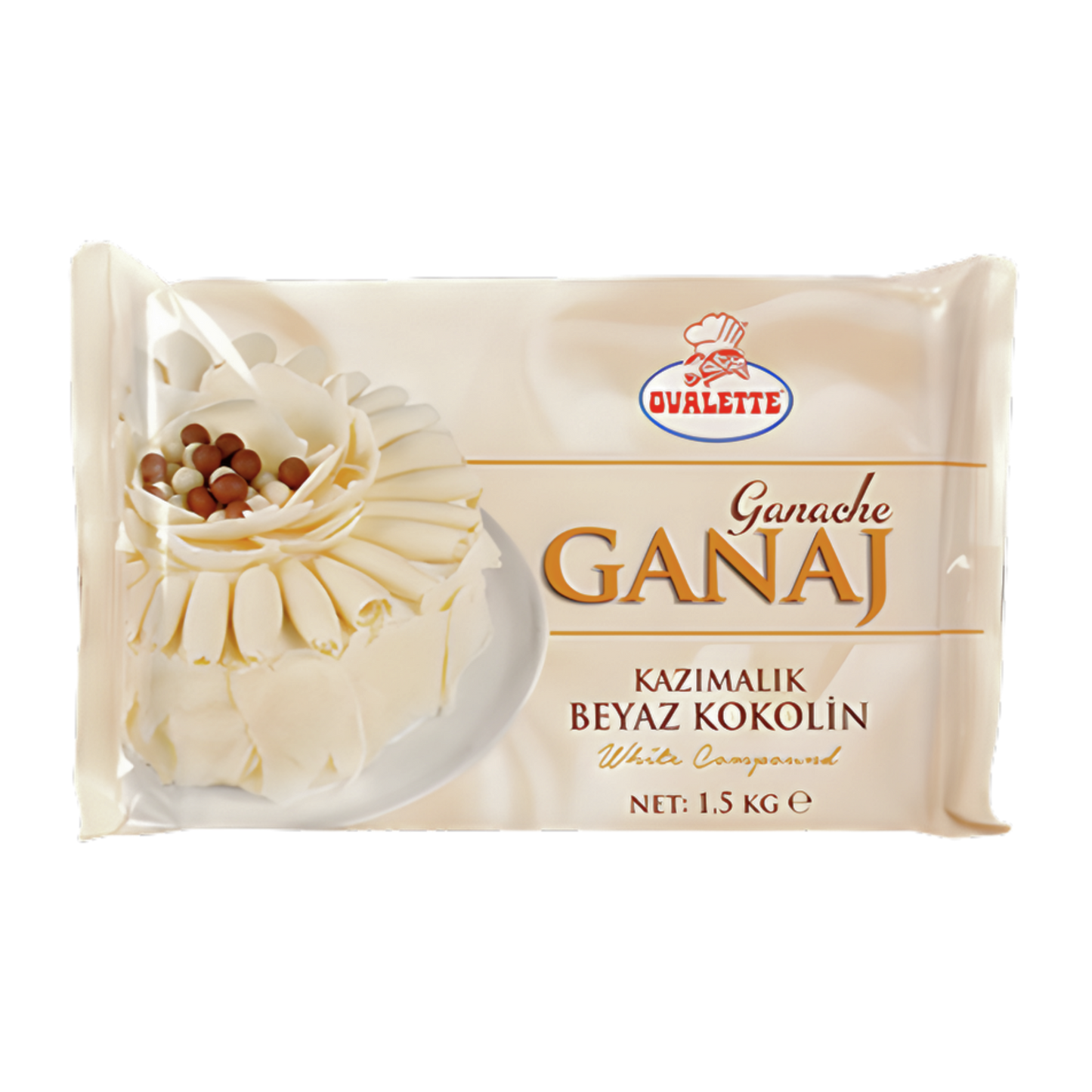 Ovalette Ganache – White Chocolate-flavored Compound for Cakes & Pastries – 3.3 lb