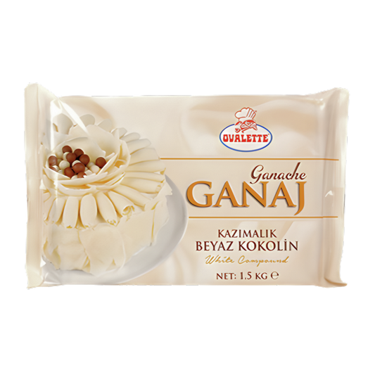 Ovalette Ganache – White Chocolate-flavored Compound for Cakes & Pastries – 3.3 lb
