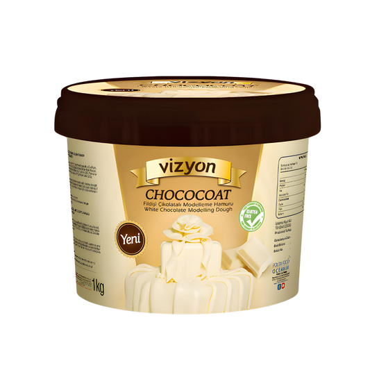 Vizyon Chococoat White Chocolate Modelling Dough – Vegan Cake Decorating Paste, 2.2 lb