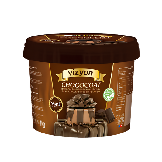 Vizyon Chococoat Dark Chocolate Modelling Dough – Vegan Cake Decorating Paste, 2.2 lb