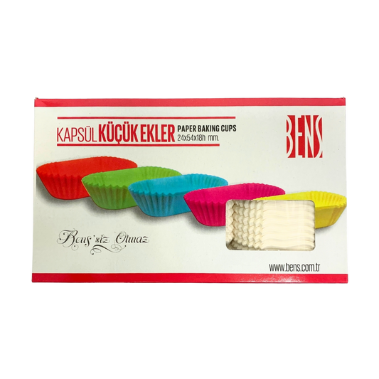 Eclair Liners – White Small Size (24x54x18 mm) – 1000 Pieces | Paper Baking Cups