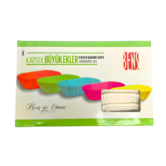 Eclair Liners – White Large Size (40x85x25 mm) – 600 Pieces | Paper Baking Cups