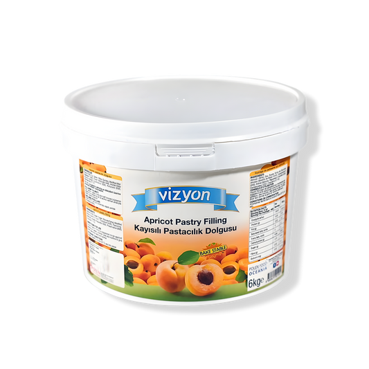 Vizyon Bake-Stable Apricot Pastry Filling (13.23 lbs / 6 kg) - Ready-to-Use
