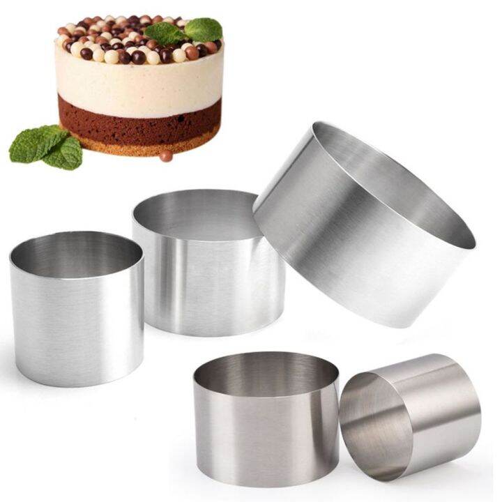 Stainless Steel Round Cake Ring – 2" Height x 3 1/2" Diameter – Professional Pastry & Mousse Mold