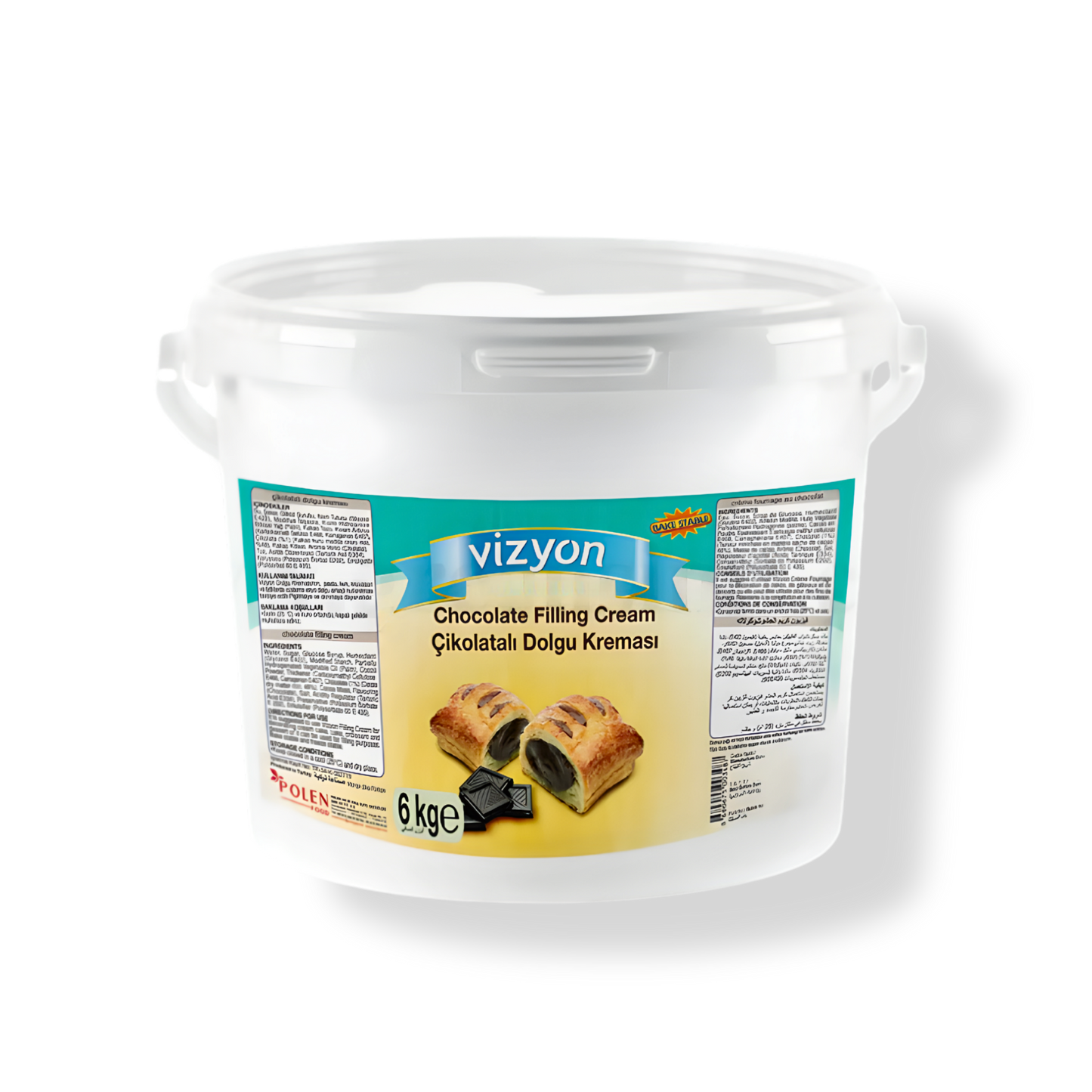 Vizyon Bake-Stable Chocolate Pastry Filling (13.23 lbs / 6 kg) - Ready-to-Use