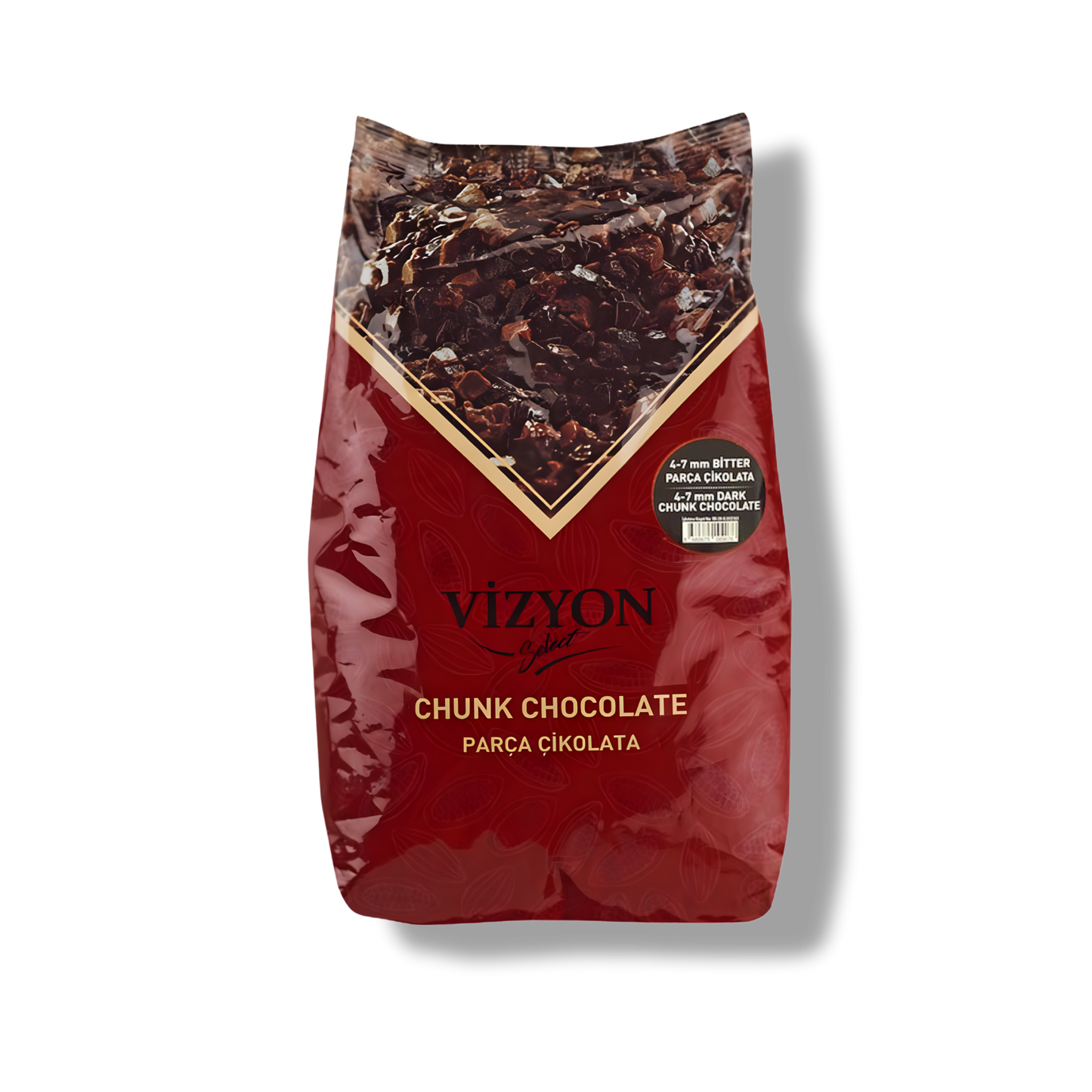 Vizyon Dark Chunk Chocolate (4-7 mm) 5.5 lbs - Premium Baking Chocolate