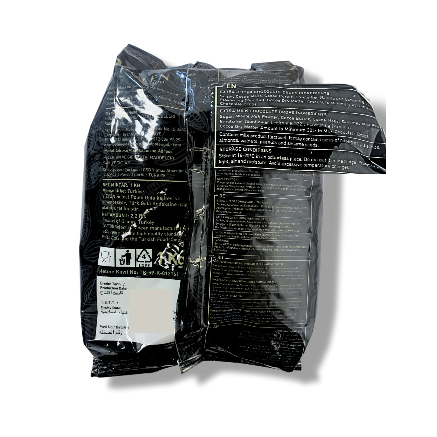 Vizyon Dark Chocolate Chips 2.2 lbs | Premium Extra Chocolate Chips