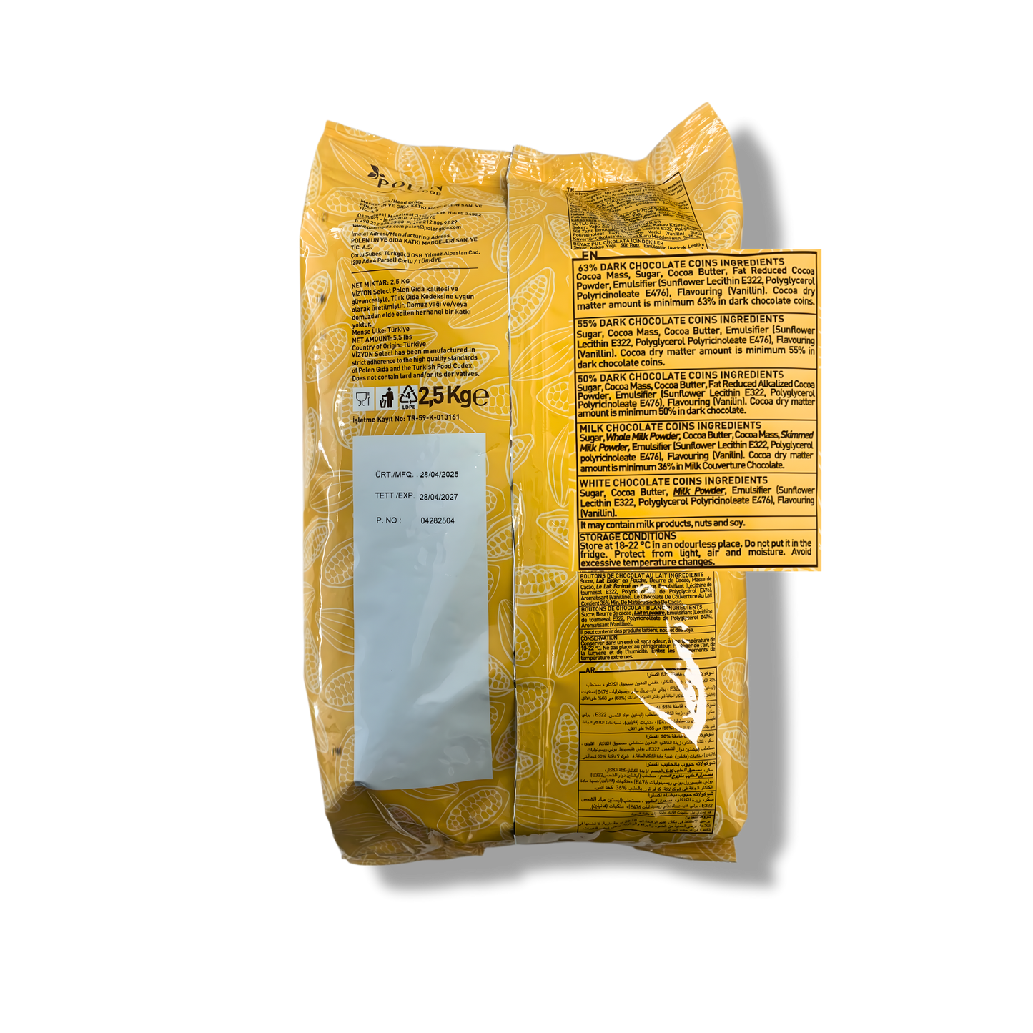 White Couverture Chocolate Coins - 5.5 lbs - Premium Baking Chocolate