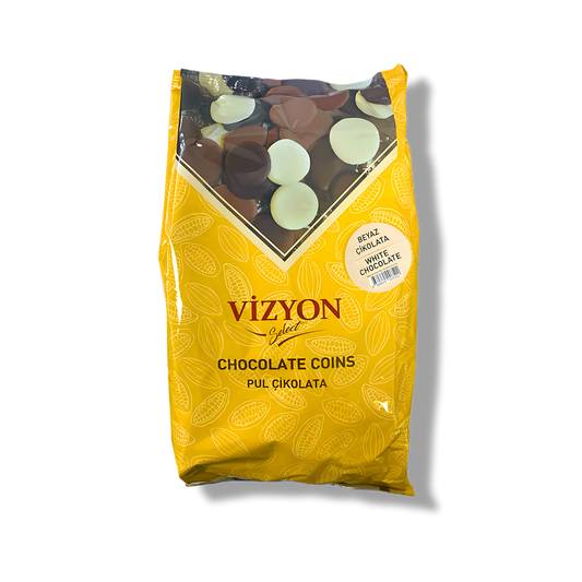 White Couverture Chocolate Coins - 5.5 lbs - Premium Baking Chocolate