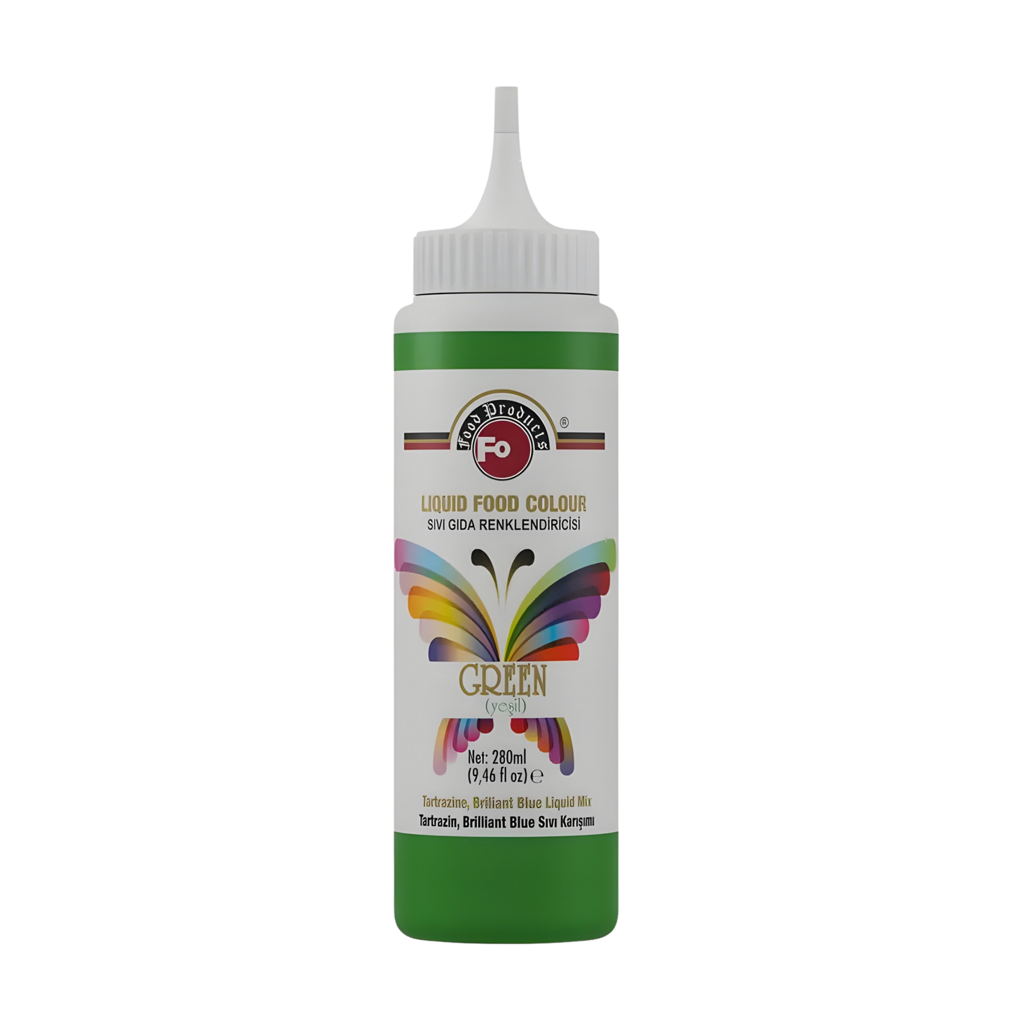 FO Green Liquid Food Coloring – Professional Liquid Food Color – 280 ml (9.46 fl oz)
