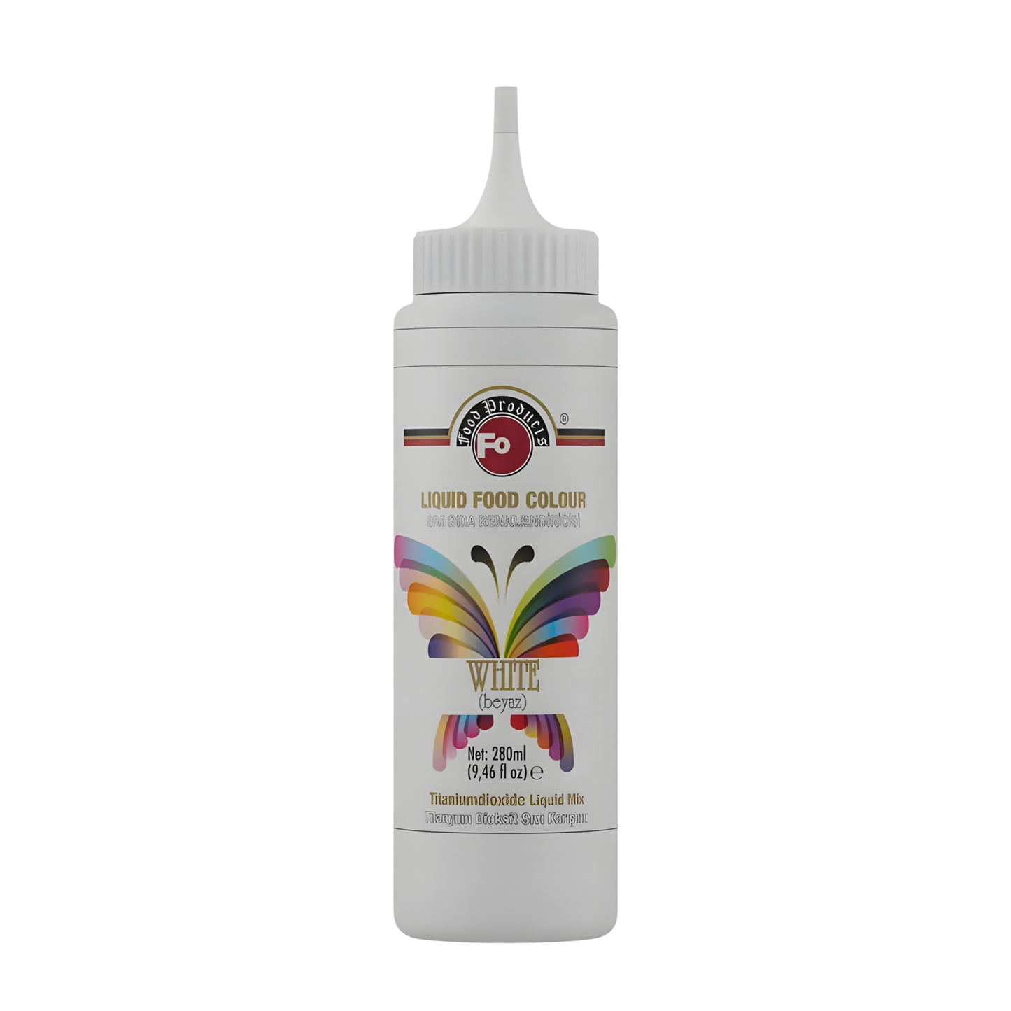 FO White Liquid Food Coloring – Professional Liquid Food Color – 280 ml (9.46 fl oz)