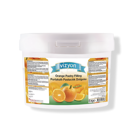 Vizyon Bake-Stable Orange Pastry Filling (13.23 lbs / 6 kg) - Ready-to-Use