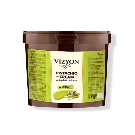 Vizyon Select Pistachio Cream (13.23 lbs / 6 kg) - 20% Real Pistachio Spread & Filling