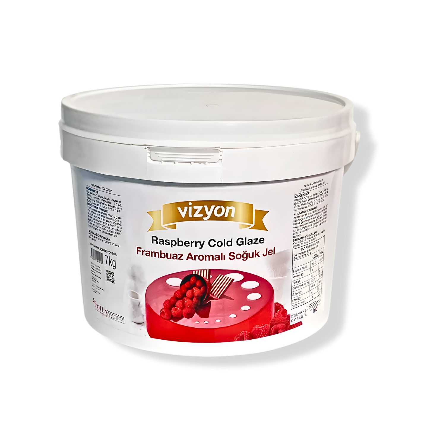 Vizyon Select Ready-to-Use Raspberry Cold Glaze - 15.43 lbs - Mirror Shine & Flavor