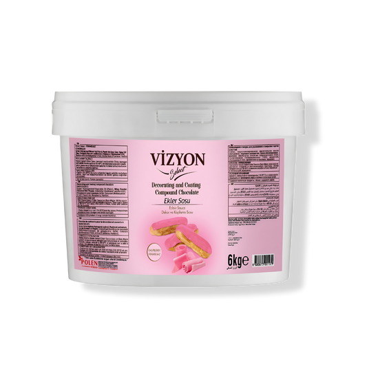 Vizyon Select Raspberry Eclair Coating Sauce (13.23 lbs / 6 kg) -Professional No-Temper Finish