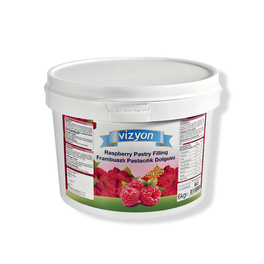Vizyon Bake-Stable Raspberry Pastry Filling (13.23 lbs / 6 kg) - Ready-to-Use