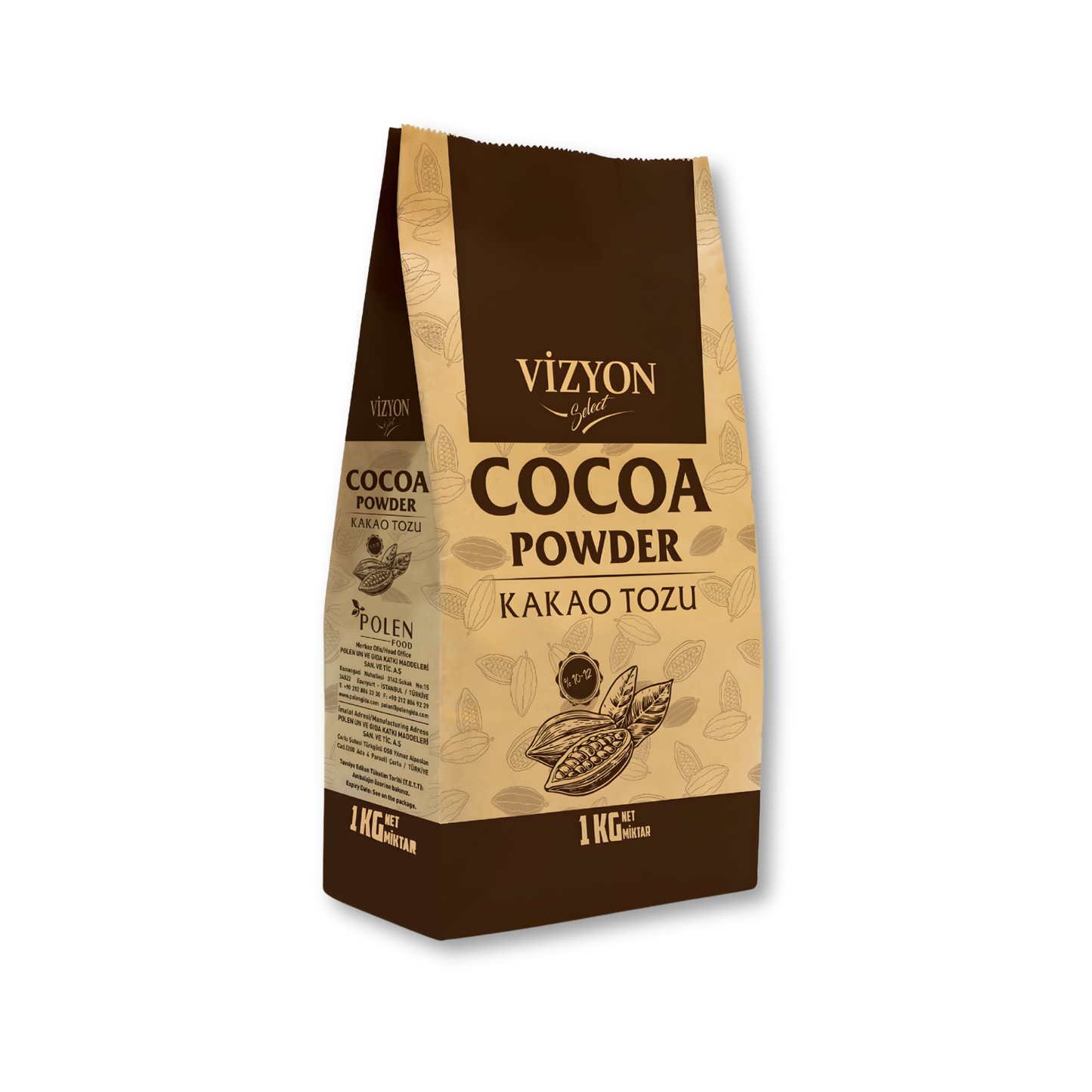 Vizyon Select Alkalized Unsweetened  Cocoa Powder (10-12% Fat) – 2.2 lb – Rich Baking Cocoa –Dutch Process