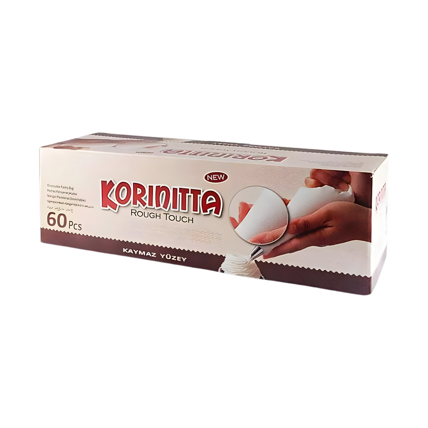 Korinitta Rough Touch Disposable Pastry Bags — 24.8" - 60 Count Non-Slip Piping Bags for Cake Decorating