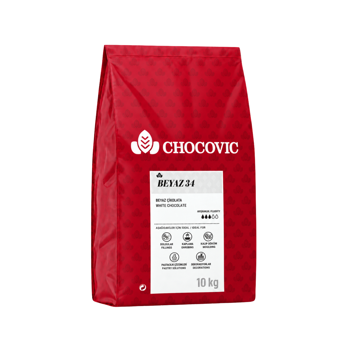 Chocovic Beyaz 34 White Chocolate Coins – 22 lb