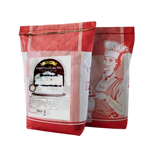 Vizyon Angel Food Cake Mix 22lbs-10 kg – Light & Fluffy Cake Base for Professional Baking