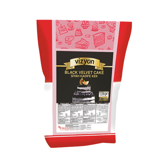 Vizyon Black Velvet Cake Mix 22lbs-10 kg – Professional Dark Cake Mix for Elegant & Moist Black Velvet Cakes