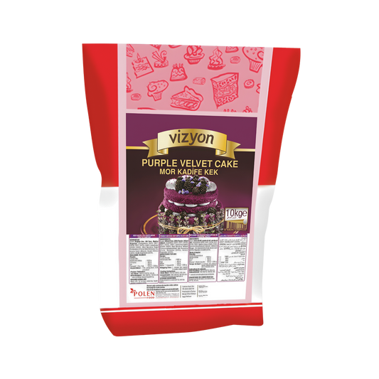 Vizyon Purple Velvet Cake Mix 22lbs-10 kg – Professional Cake Mix for Elegant & Colorful Velvet Cakes