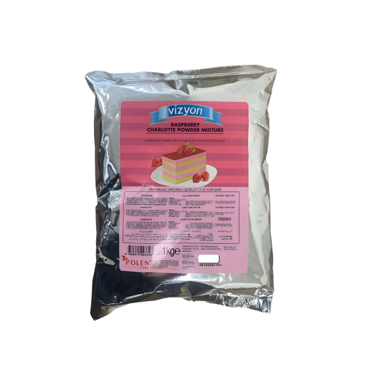 Vizyon Raspberry Charlotte Mousse Powder 11 lbs  (2.2lbx5 Sachets) – Professional Cake & Pastry Filling Mix