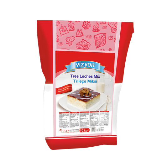Vizyon Tres Leches Cake Mix 22lbs-10 kg – Soft & Absorbent Cake Base for Tres Leches Desserts
