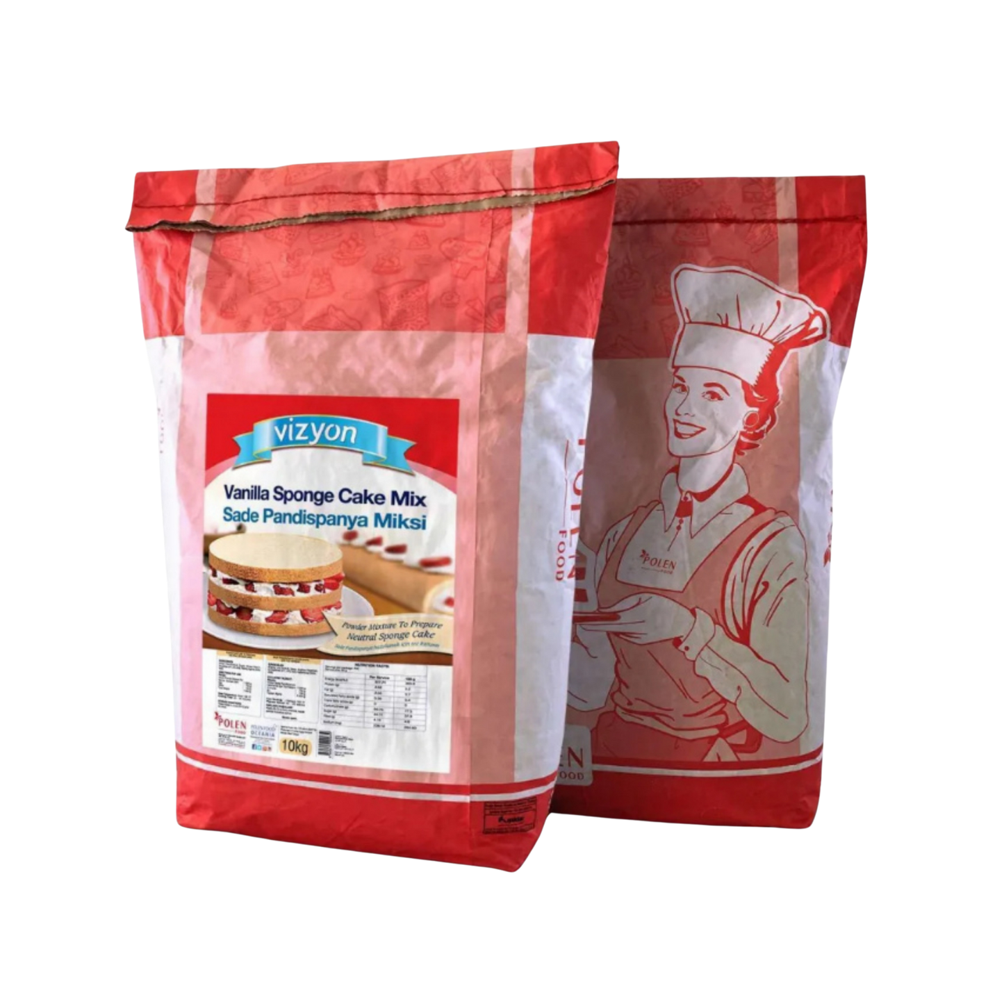 Vizyon Vanilla Sponge Cake Mix 22lbs-10 kg – Light & Stable Sponge Cake Base for Professional Baking