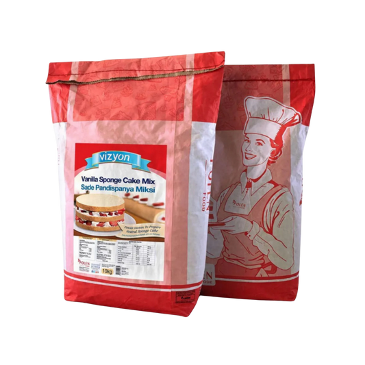 Vizyon Vanilla Sponge Cake Mix 22lbs-10 kg – Light & Stable Sponge Cake Base for Professional Baking