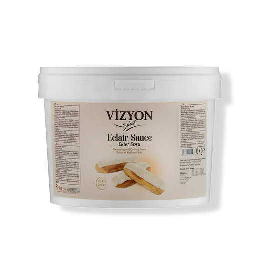Vizyon Select White Eclair Coating Sauce (13.23 lbs / 6 kg) - Professional No-Temper Finish