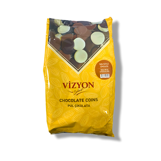 Milk 33% Couverture Chocolate Coins - 5.5 lbs - Premium Baking Chocolate