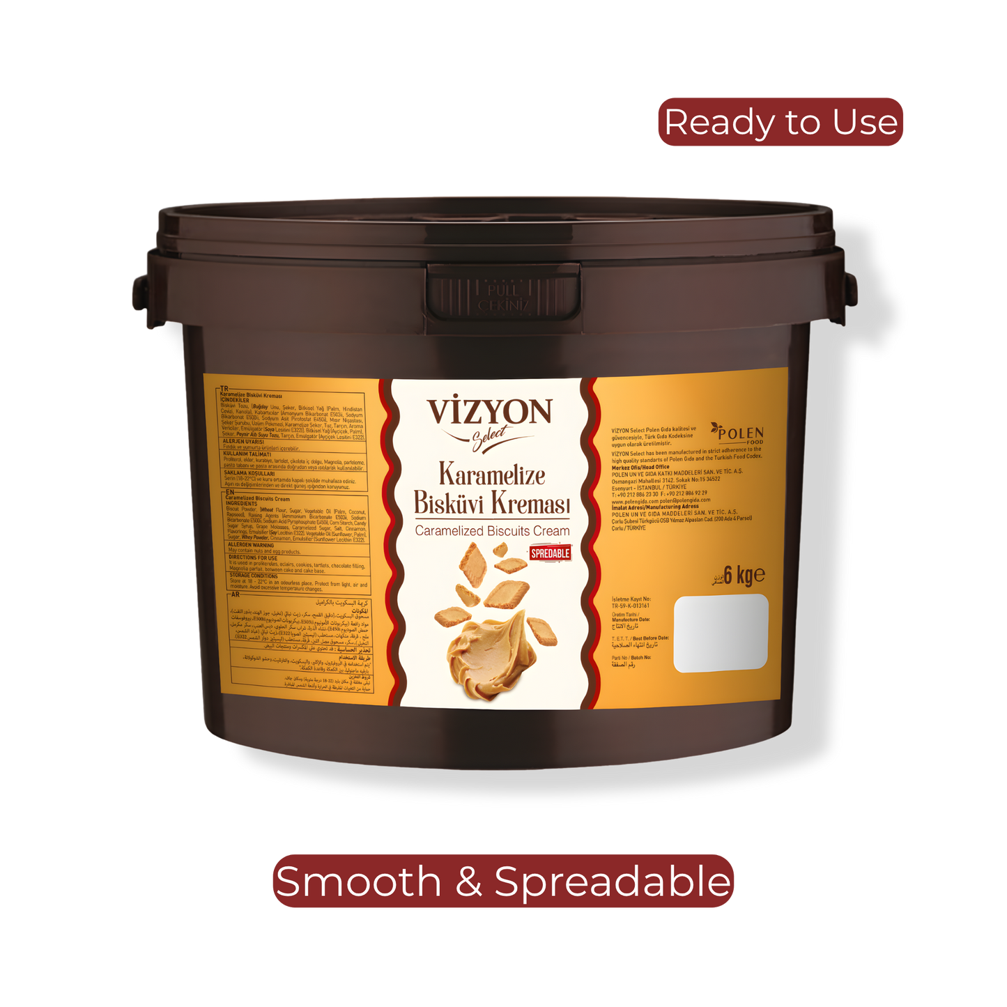 Caramelized Biscuit Cream for Professional Bakers – Rich Speculoos Flavor 13 lb