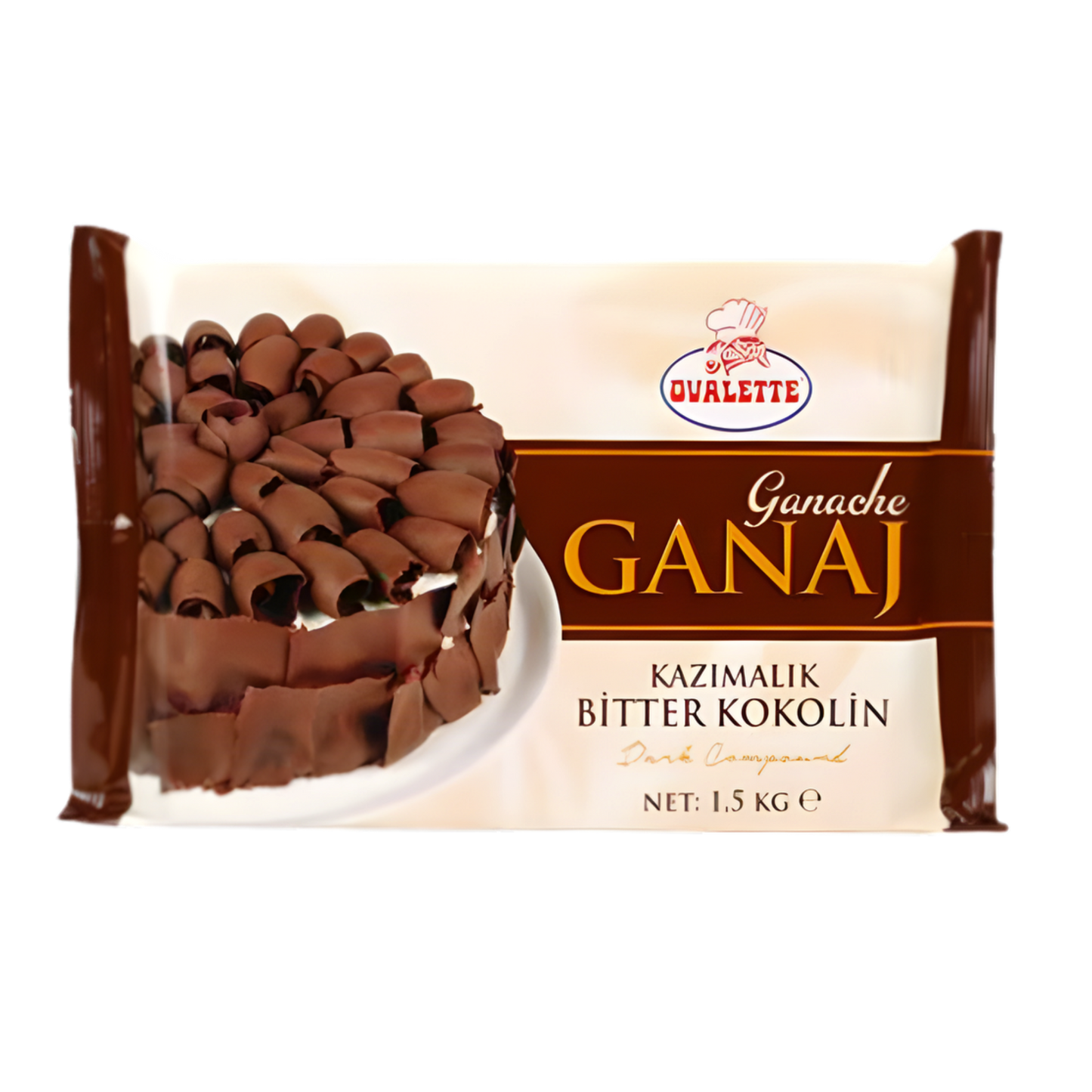 Ovalette Ganache – Dark Chocolate-flavored Compound for Cakes & Pastries – 3.3 lb