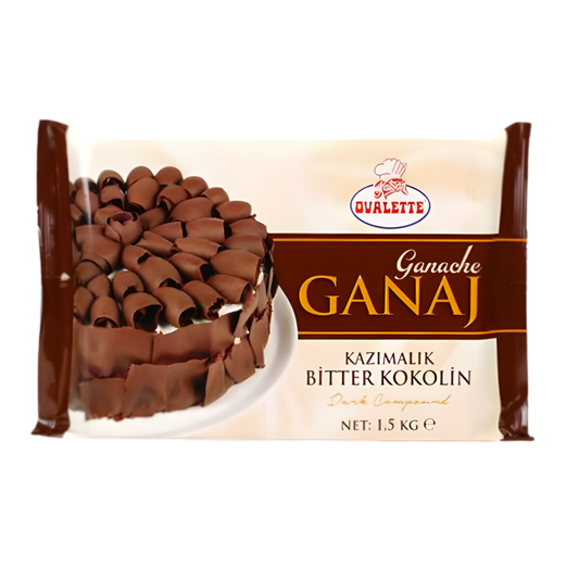 Ovalette Ganache – Dark Chocolate-flavored Compound for Cakes & Pastries – 3.3 lb